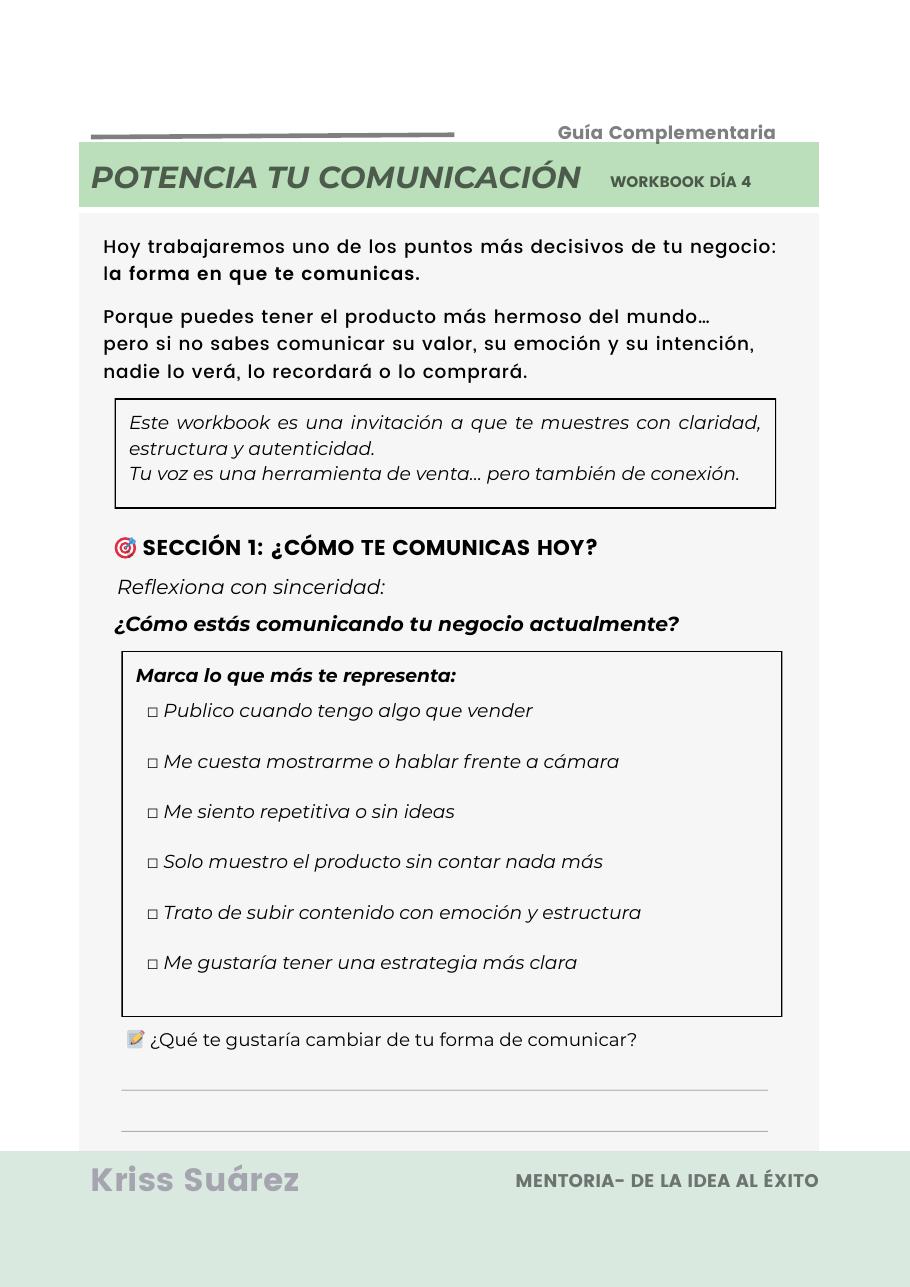 Workbook Potencia tu Comunicación